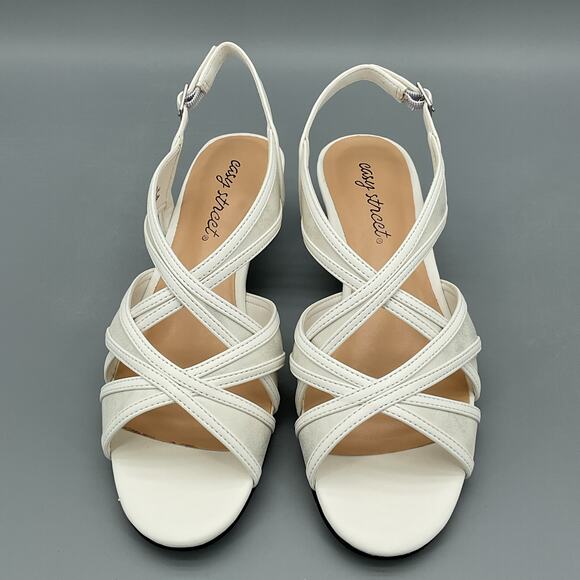 NEW Easy Street Women’s Tristen Dance Flex Outsole Sandals White Size 6.5N - Picture 3 of 10